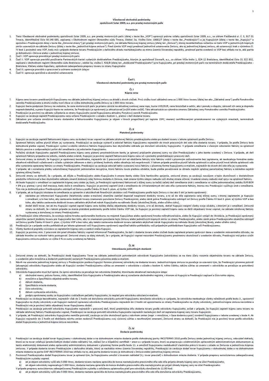 VOP VP s účinnosťou od 5.5.2025